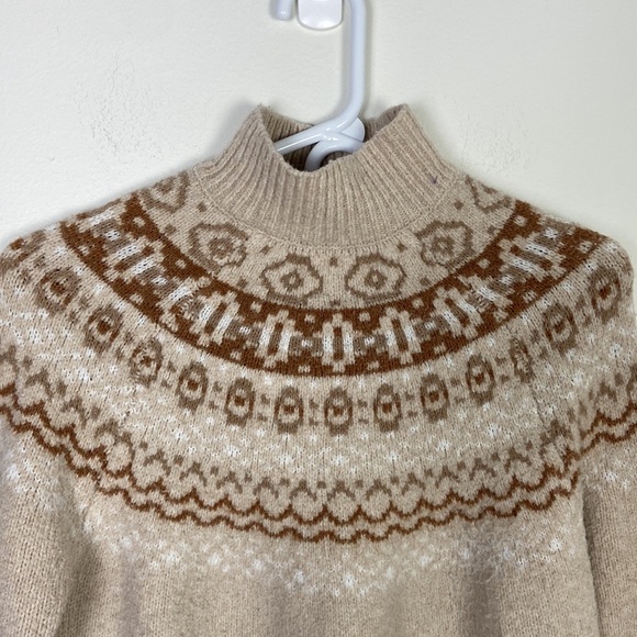 Cupcakes and Cashmere Women's XS Fairisle Turtleneck Sweater Cottagecore Boho - Picture 3 of 6
